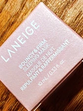 2 Mini Laneige Bouncy & Firm Sleeping Masks-(0.33 fl) & Lip Treatments-(0.07 oz)