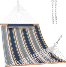 Lazy Daze Hammocks 12 FT Quilted Fabric Double Hammock with Spreader Bars and...