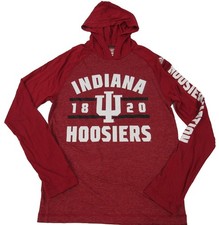 New Indiana Hoosiers Mens Sizes S-M-L-XL-2XL Red Adidas Climalite Hooded Shirt
