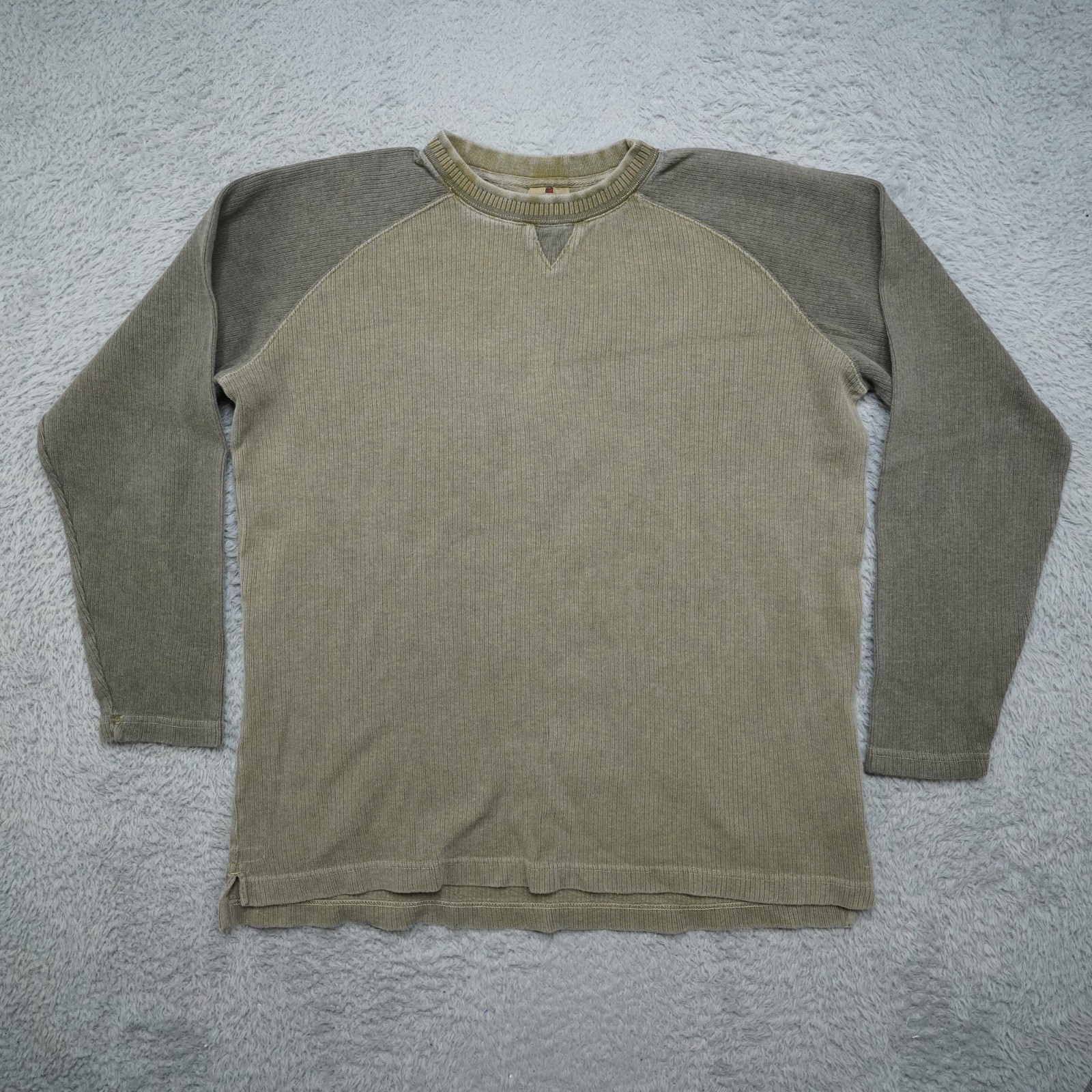 Woolrich Sweater Mens XL Green Heavy Long Sleeve Pullover Crewneck Cotton