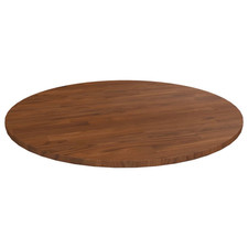 Round Table Top Solid Oak Dark Brown Ø70cm x1.5cm Reversible Indoor Rustic Slim