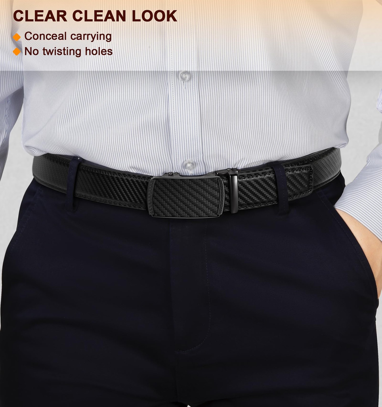 Men Belts 2 Pack,Ratchet Sliding Belt Adjustable For Gift Mens Dress Casual 1...