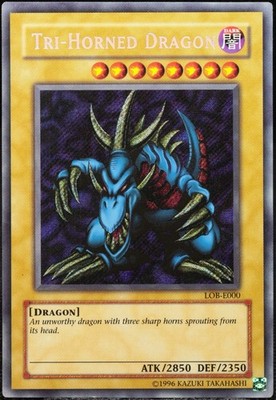 Yu-Gi-Oh! Tri-Horned Dragon LOB-E000 Secret Rare [EX] SCR Old OG | EN 2002