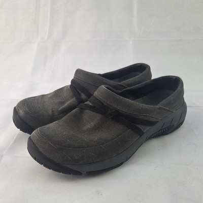 Merrell Shoes Womens 9.5 Gray Canvas Slip On Comfort Walking Sneakers