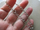 ANTIQUE VINTAGE 925 STERLING SILVER CURB CHAIN BOLT RING CLASP CHARM BRACELET UK