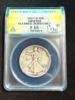 1917 D WALKING LIBERTY DOLLAR OBVERSE ANACS F 15 CLEANED SCRATCHED