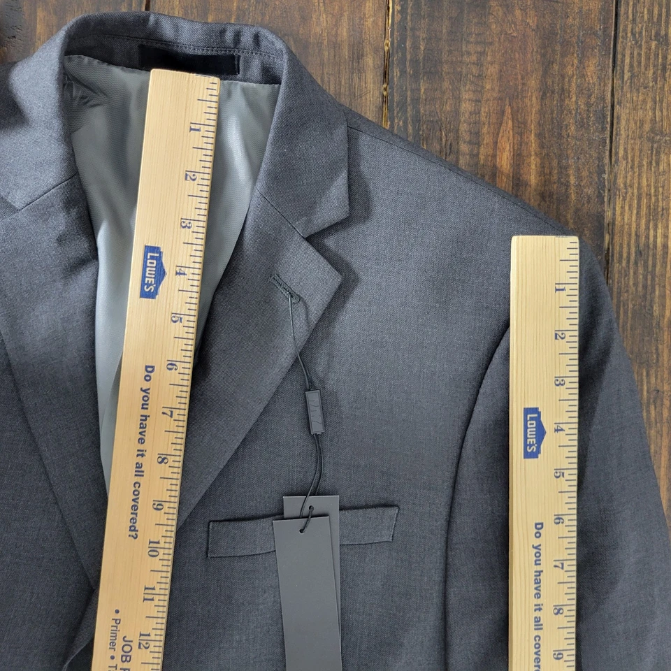 Andrew Marc CASSELMAN 男式运动外套西装外套双扣灰色聚乙烯混纺 40S 全新 — 第 4/4 张图片