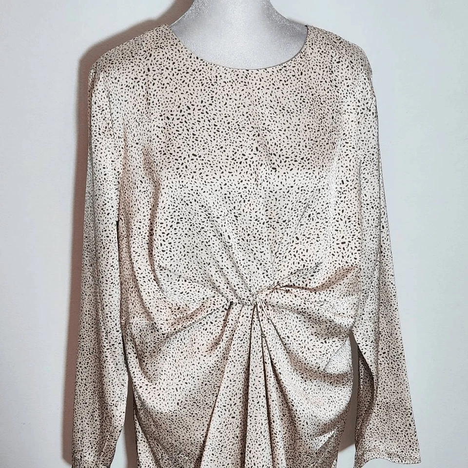 H&M Mama Maternity Blush Satin Midi Dress Size Large Wedding Guest Dress - Image 3 of 4