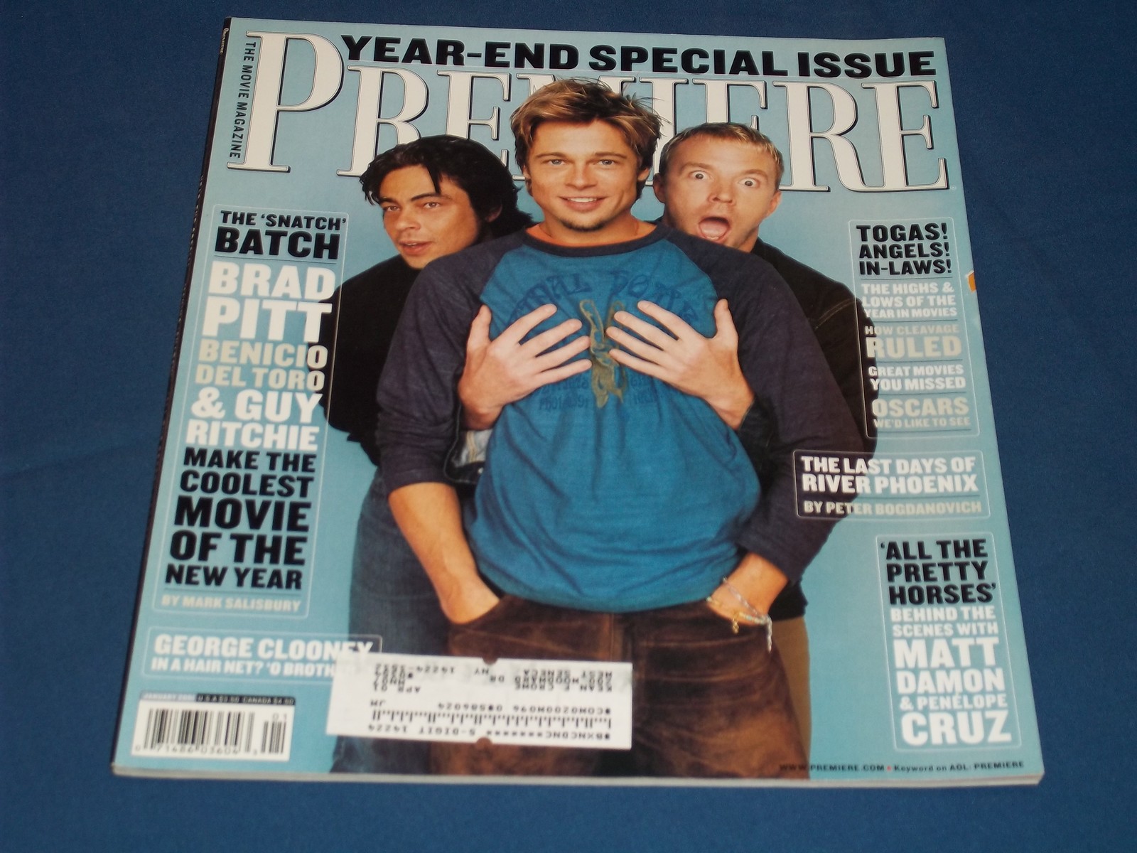 2001 JANUARY PREMIERE MAGAZINE - PITT RITCHIE DEL TORO SNATCH - H 9930