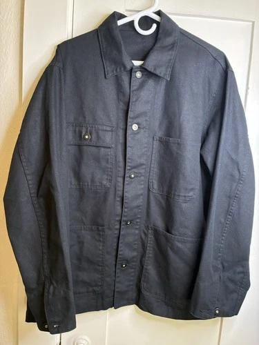 Muji Black Kapok Cotton Poly Blend Chore Jacket Men’s Large - product listing photo