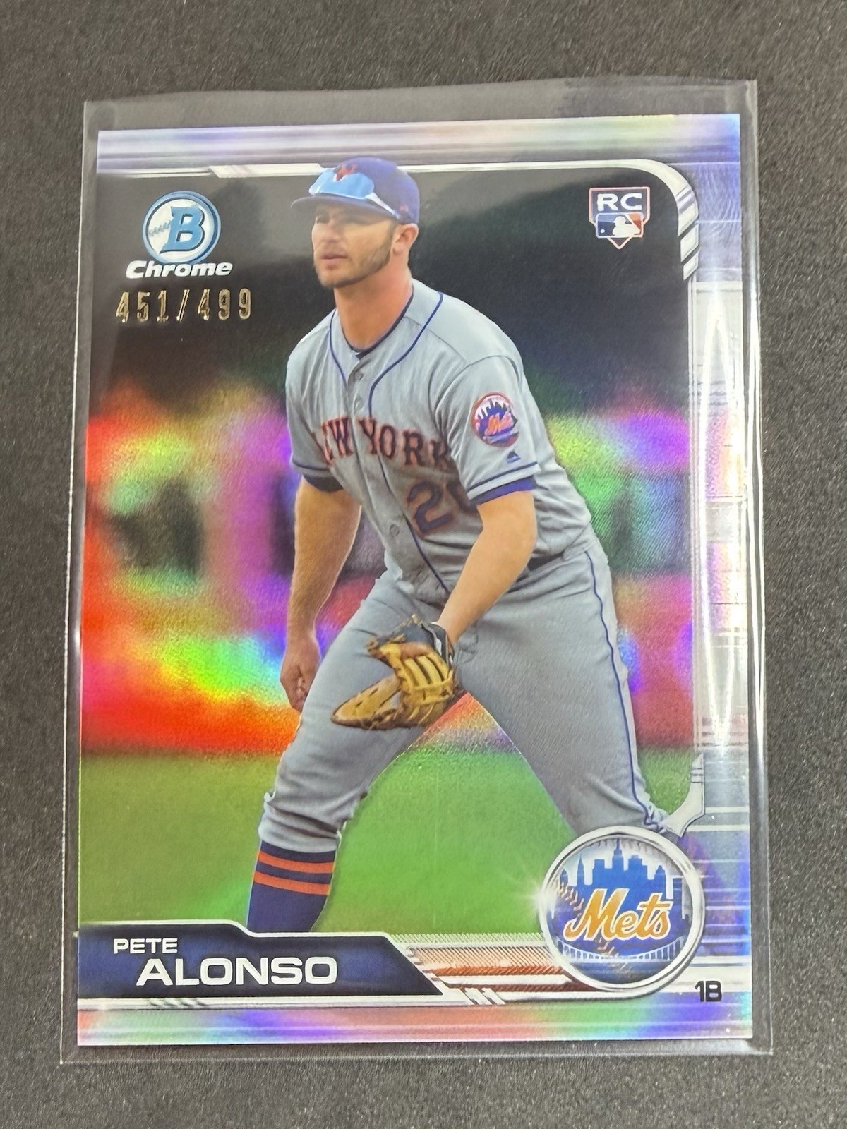 2019 Bowman Chrome Refractor - Pete Alonso #48 ROOKIE 451/499 Mets Orioles ￼