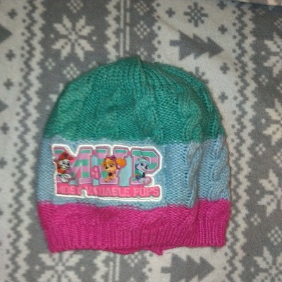 NICKELODEON mvp (most valuable pups) pink, blue & turquoise knit toddler hat