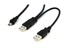Startech 1 Ft Usb Y Cable For External Hard Drive Usb A To Mini B - Type A Male