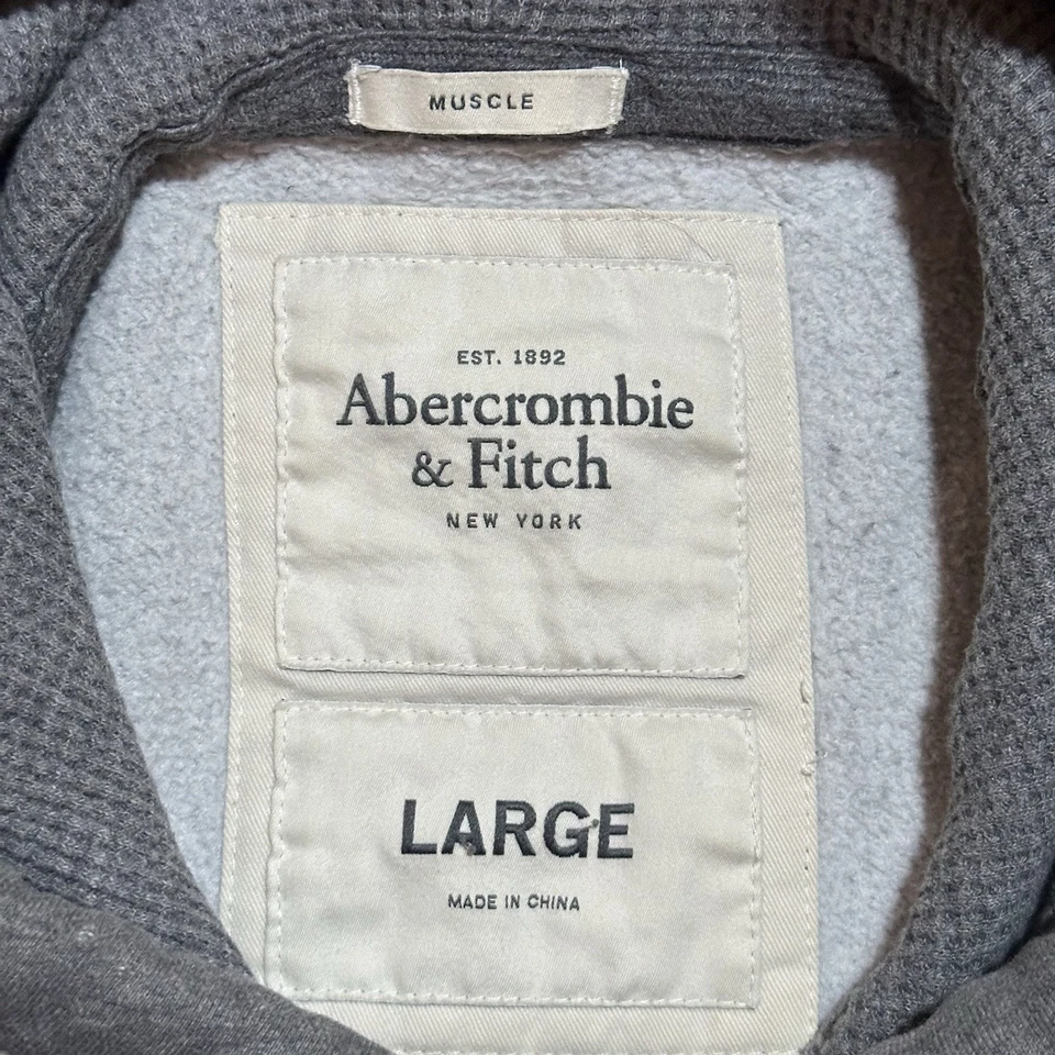 Sudadera con Capucha Abercrombie and Fitch Muscle Gris Para Mujer Grande Foto 4 de 4