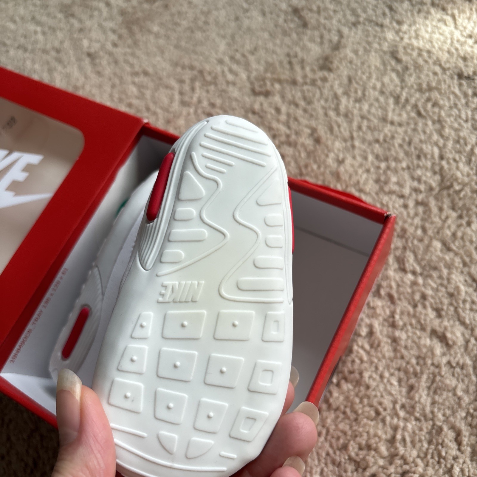 PONY NUOVE CON SCATOLA Nike Air Max 90 Culla Bambino Scarpa Sneakers CI0424 105 Taglia 4C 9 12M