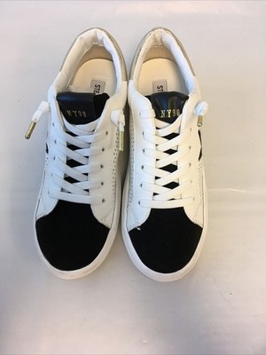 Steve Madden Starling flatform sneakers in white and silver