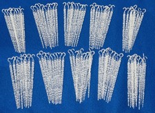 Lot 100 Christmas Tree Clear Acrylic Icicle Ornaments 5.5  W/Hook Decorations