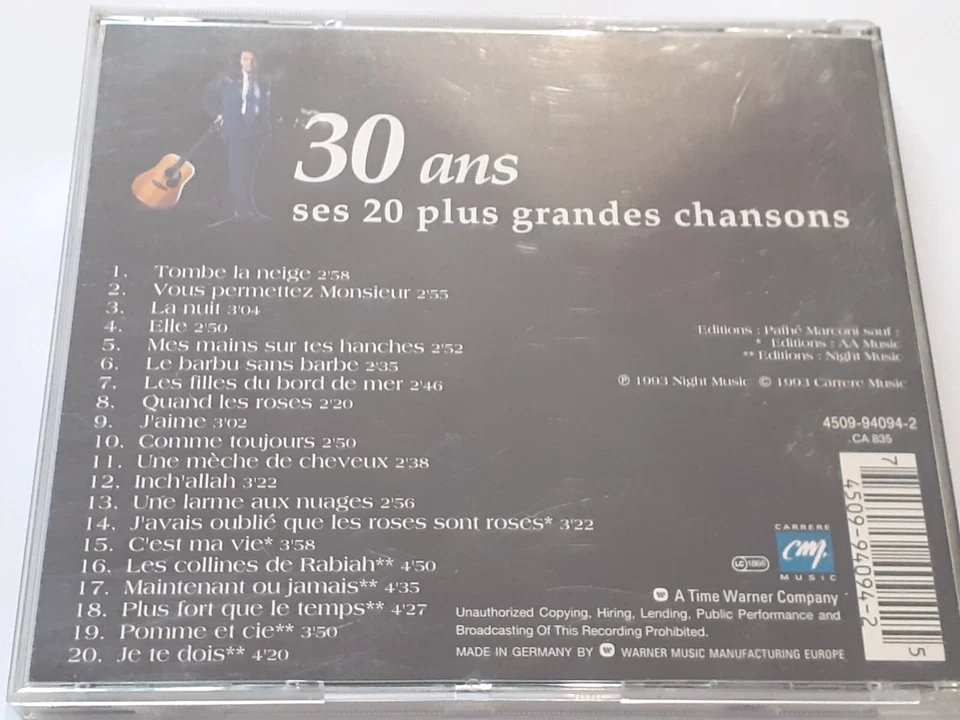 cd salvatore adamo: 30 ans ses 20 plus grandes chansons - Bild 4 von 4
