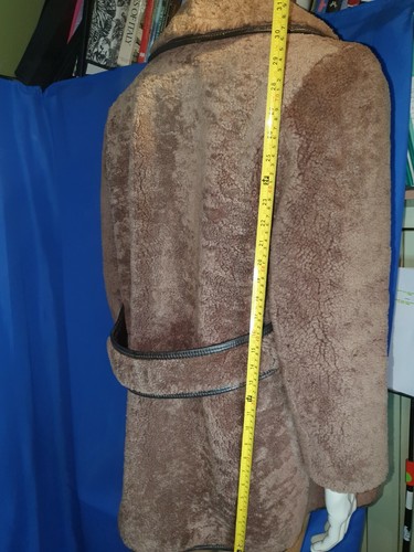 Beautiful Vintage HeaTona Leather Trim Shearling Coat / Jacket Chocolate Brown - Picture 8 of 9