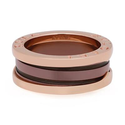 Bvlgari B.Zero1 Two Band Ring 18K Rose Gold And Ceramic Size Bvlgari B.Zero1 Two Band Ring 18K Rose Gold And Ceramic Size