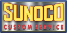 SUNOCO GASOLINE GAS STATION PUMPS VINTAGE OLD SIGN REMAKE ALUMINUM SIZE OPTIONS