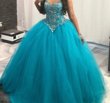 Turquoise Sweet sixteen dress/ 100% comfortab...