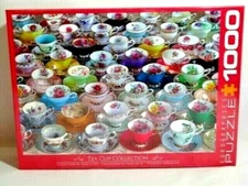 Eurographics Teacup Saucers Jigsaw Puzzle 1000-Pc Recycled Cardboard Gift NEW