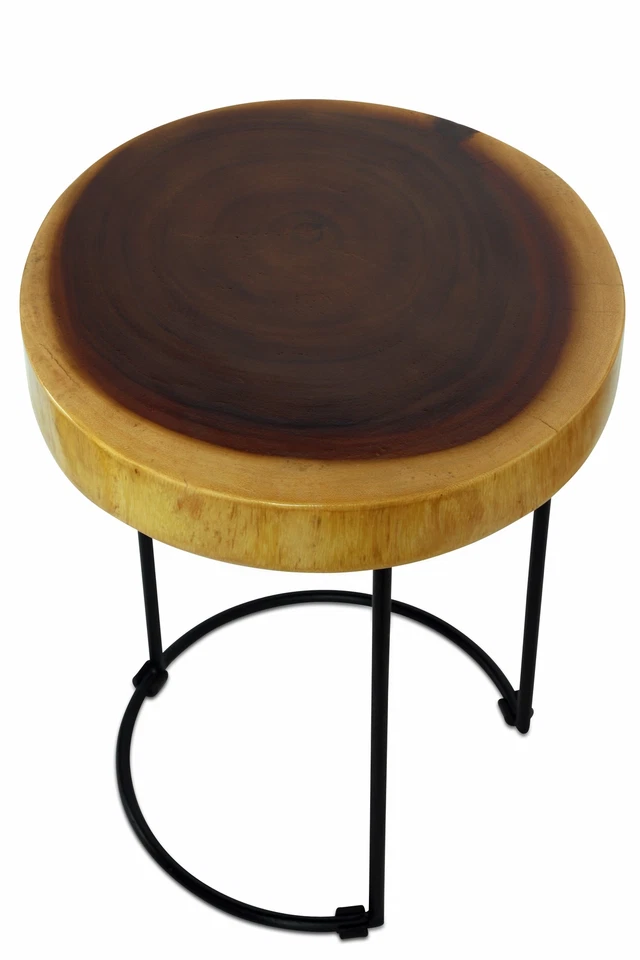 18" Tall Wooden Side End Table Stool Night Display Wood Stand Accent Bar WST-IR1 - Image 4 of 4
