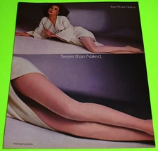 1984 Print Ad Sexy Fashion Long Legs Brunette Lady Pantyhose Evan Picone Hosiery