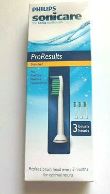 New Philips Sonicare ProResults Toothbrush Brush Heads Set 3 Standard HX6013