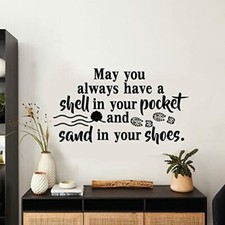 Shell Footprint Quote Beach Sea Vinyl Wall Art Decor Sticker for Home Room Decal