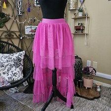 NWT Sincerely Jules Tule High-low Pink Skirt Attached Shorts
