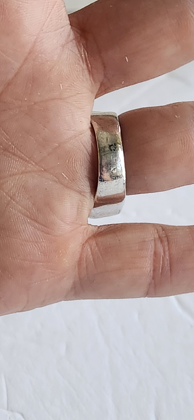 Sterling Silver Chunky Solid Ring Sz 5 Marked 925… - image 5