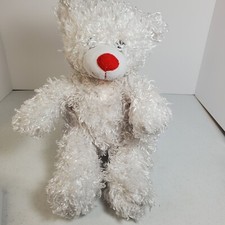 White Shaggy Teddy Bear Plush Soft Toy Stuffed Animal 14" Dan Dee