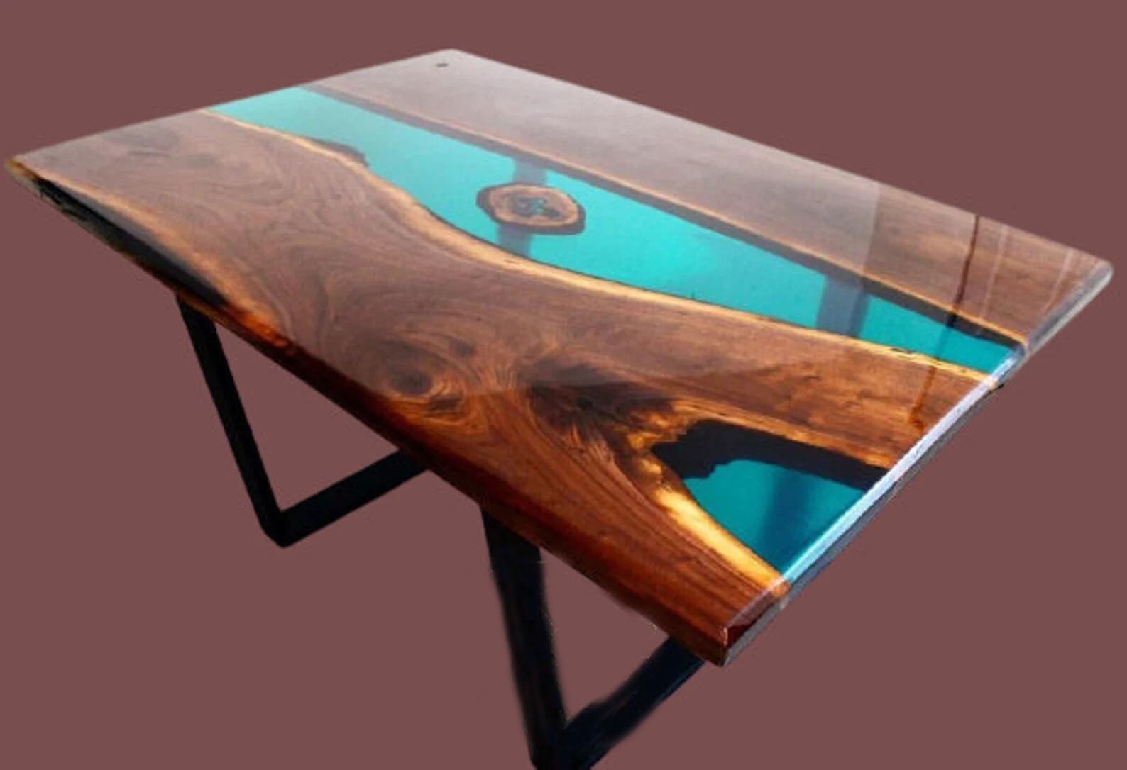 5x3 Clear Epoxy Table Top Console Bar Side Table Resin Coffee Dining Decor