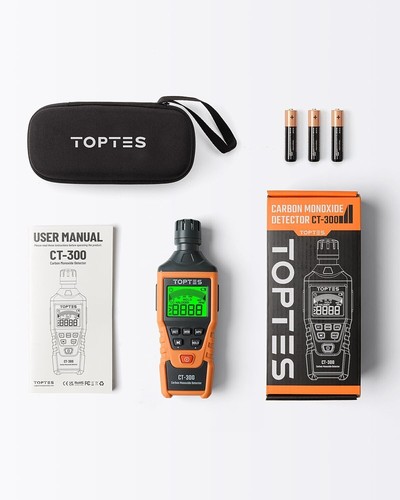 TopTes CT-300 Portable Carbon Monoxide Detector With Audible & Visual Alert