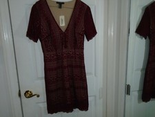 Forever 21 Burgundy/Nude Dress Size Medium New With Tags