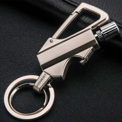 Universal Keychain Carabiner Survival Lighter Flint Stone Match Fire Starter