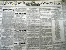 Lot of 50 ORIGINAL 1800-1880 US newspapers 140-220 years old Pre &Post Civil War