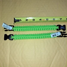 Paracord Bracelet w/ Buckle Lot Of 2 Neon Green