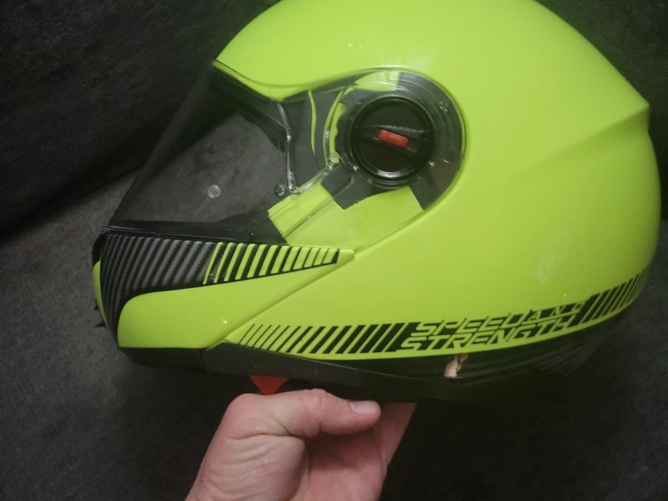 SPEED & STRENGTH SS1700 HiViz Modular Motorcycle Helmet Small S Used one time - Image 4 of 4