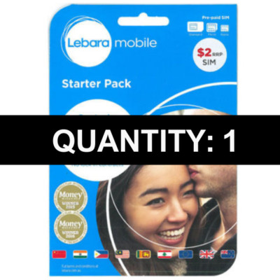 $2 LEBARA AUSTRALIAN PREPAID MULTI FIT SIM CARD 3G 4G 5G LTE STD NANO MICRO LOT
