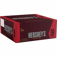 HERSHEY'S Special Dark Chocolate Candy Bars, King Size Pack of 18