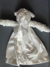 Bearington Baby White Lamb Sheep Blessed Cross Security Blanket Lovey Plush 14  