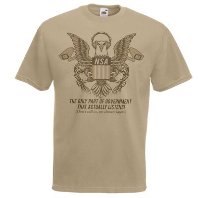  T-Shirt Unisex khaki NSA lustig US-Regierung Secret Service Spoof