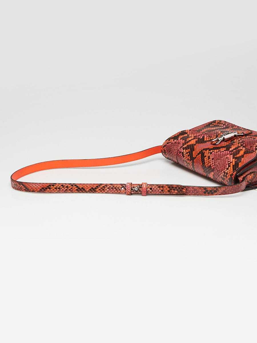 Gucci Orange/Black Python Soft Jackie Convertible… - image 6
