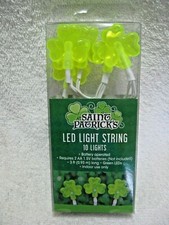 New SAINT PATRICK'S SHAMROCK 10 LED 3' Light String Battery Powered Indoor Use