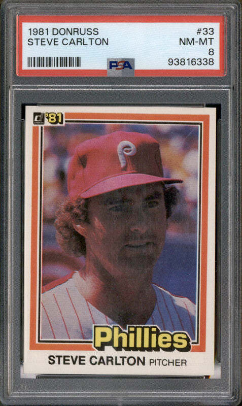1981 Donruss #33 Steve Carlton PSA 8