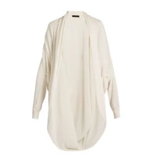 New $1690 The Row Caro Open Front Draped Cashmere Cardigan in White sz XS/S