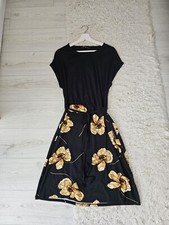 Woman's black, floral print, jersey summer,casual dress size 10. Bonmarche